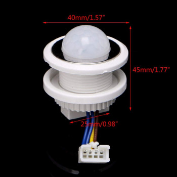 AC 220V PIR Motion Sensor-40mm LED PIR Detector Infrared Motion Sensor Switch with Time Delay Adjustable Imported From USA